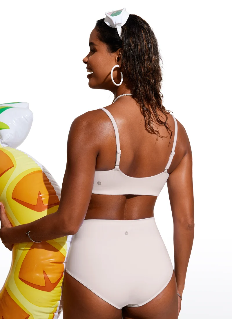Scoop Neck Adjustable Strap D-DD Bikini Top