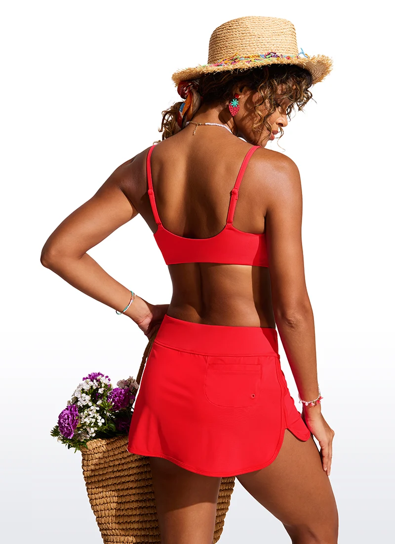 Scoop Neck Adjustable Strap D-DD Bikini Top