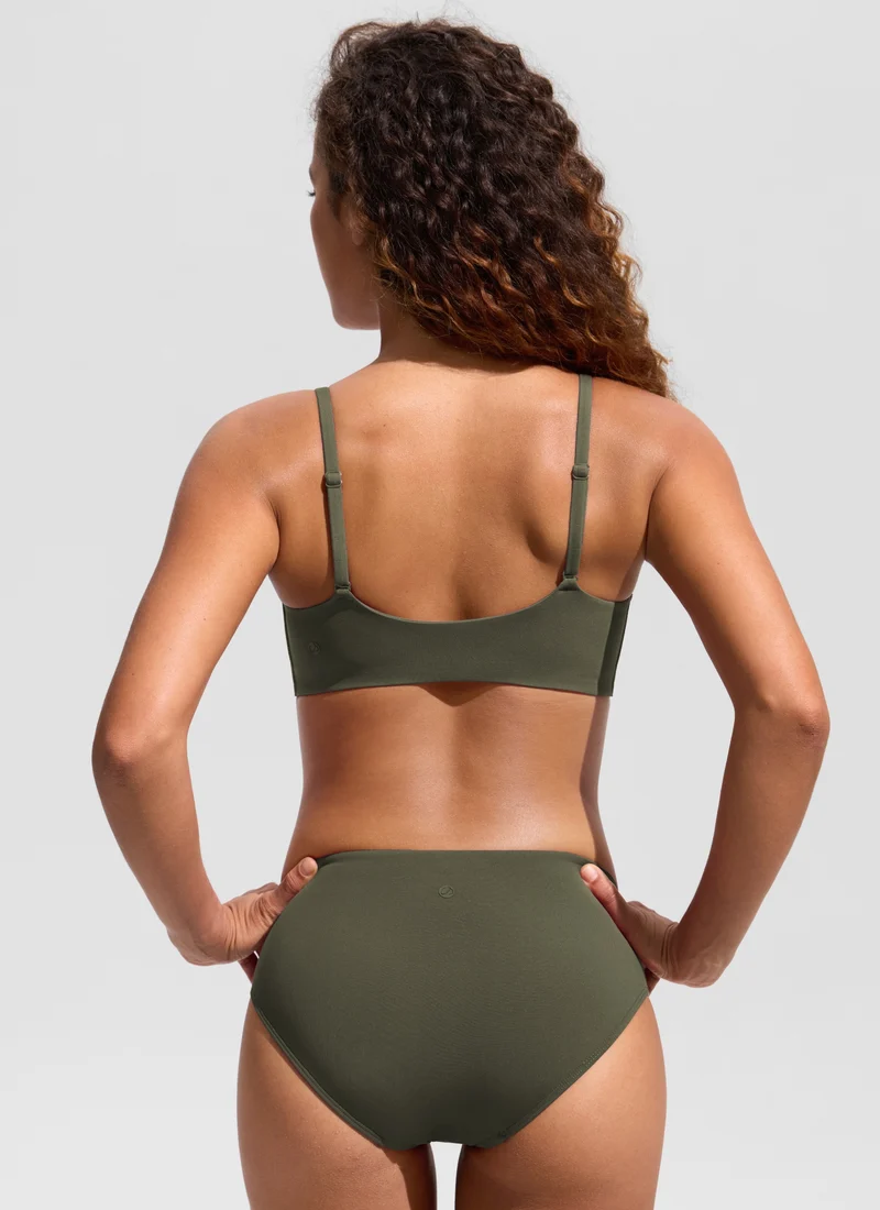 Scoop Neck Adjustable Strap D-DD Bikini Top