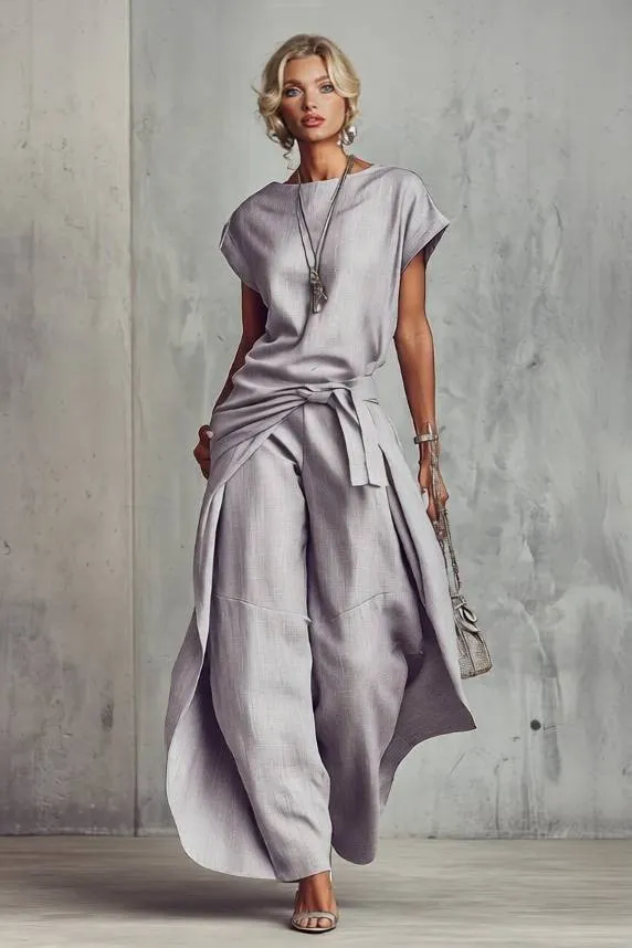 Short-Sleeve Top And Cocoon Pants Set