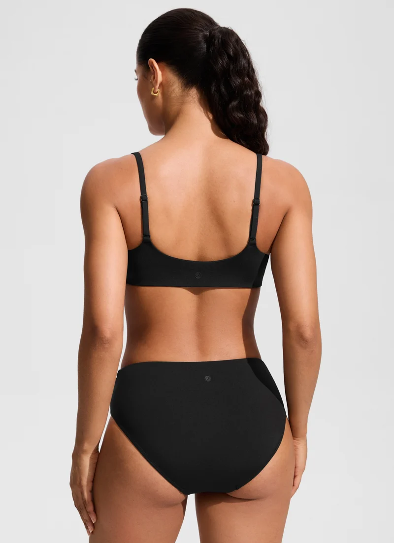 Scoop Neck Adjustable Strap Bikini Top