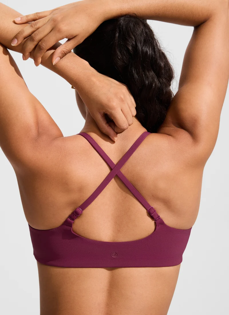 Scoop Neck Adjustable Strap Bikini Top