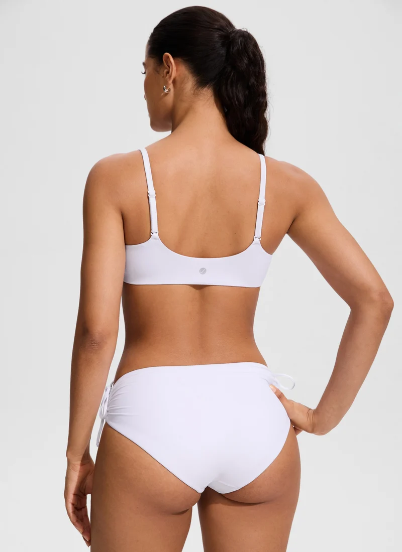 Scoop Neck Adjustable Strap Bikini Top