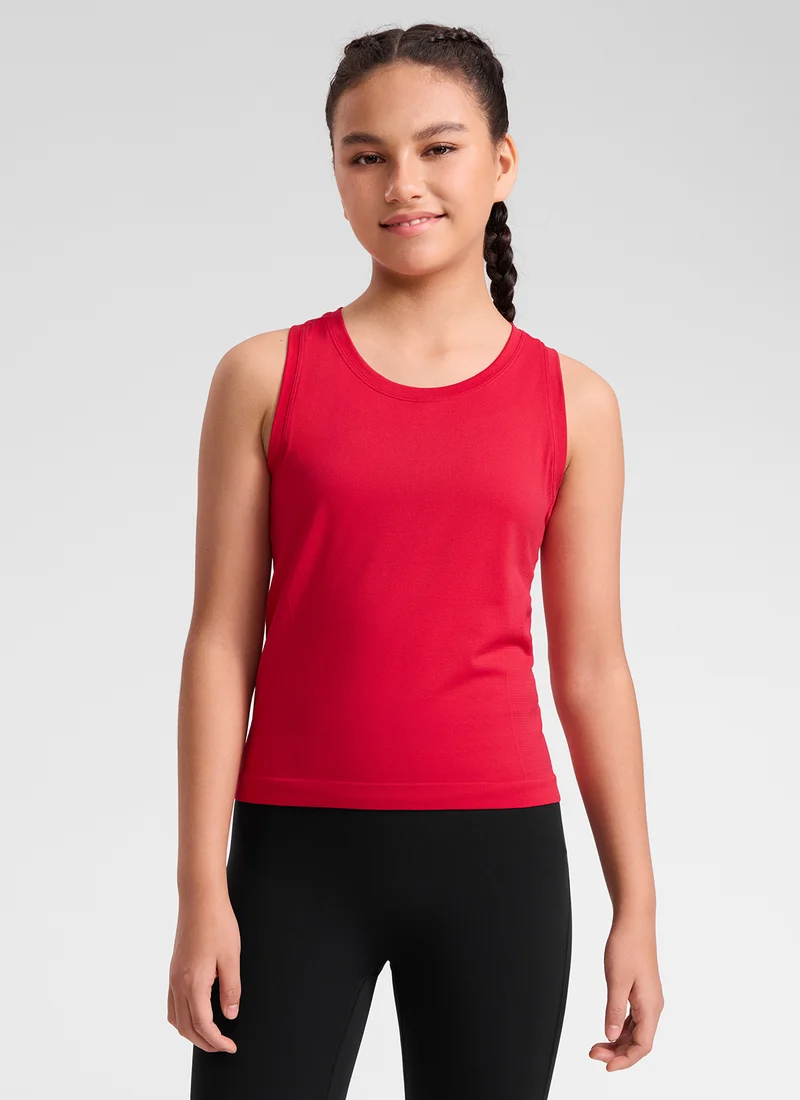 Girls Seamless Waist Length Tank