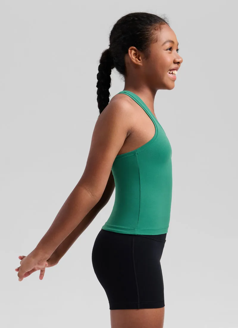 Butterluxe Girls Waist-Length Crewneck Tank Racerback