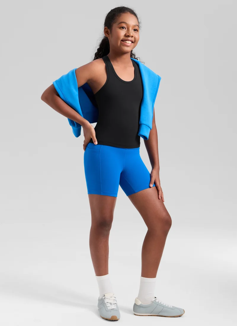 Butterluxe Girls Waist-Length Crewneck Tank Racerback