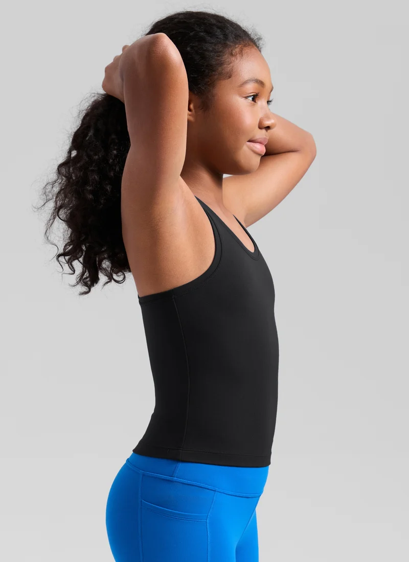 Butterluxe Girls Waist-Length Crewneck Tank Racerback