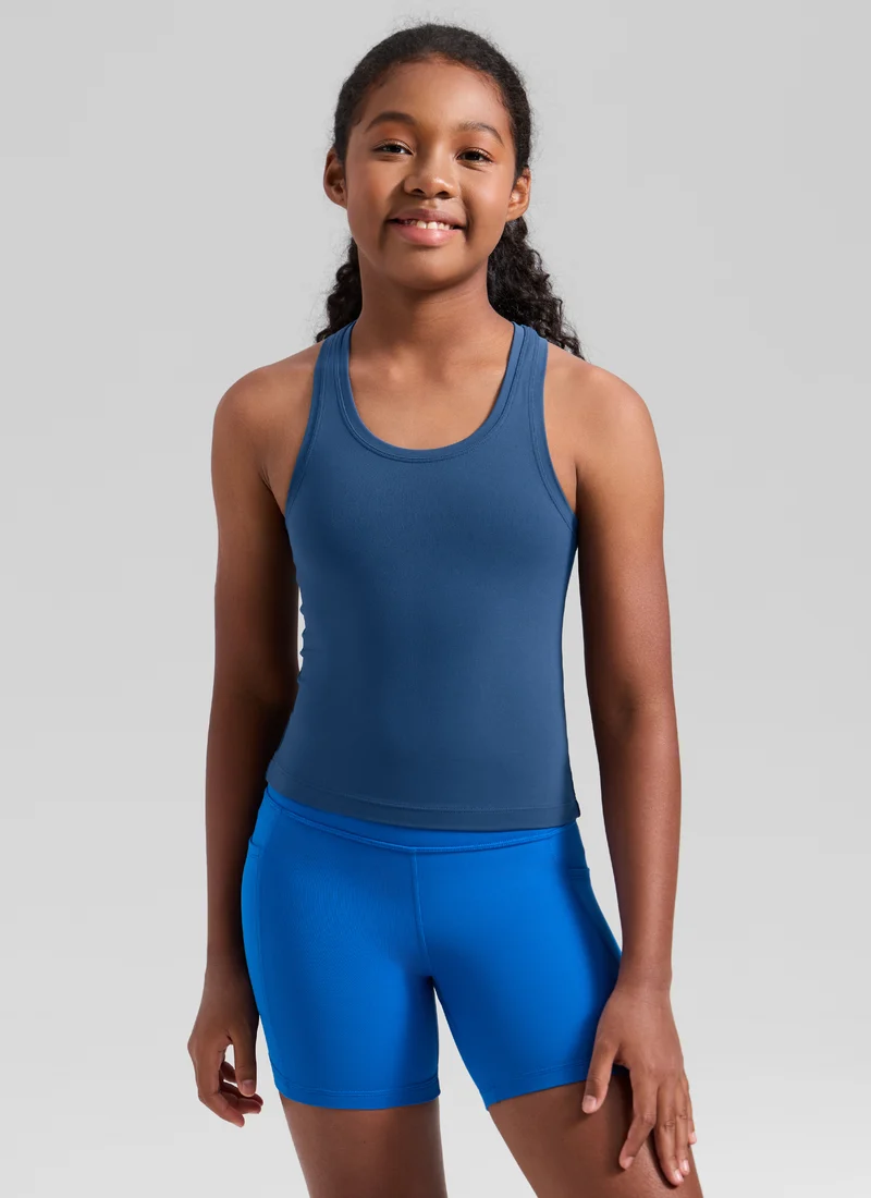 Butterluxe Girls Waist-Length Crewneck Tank Racerback