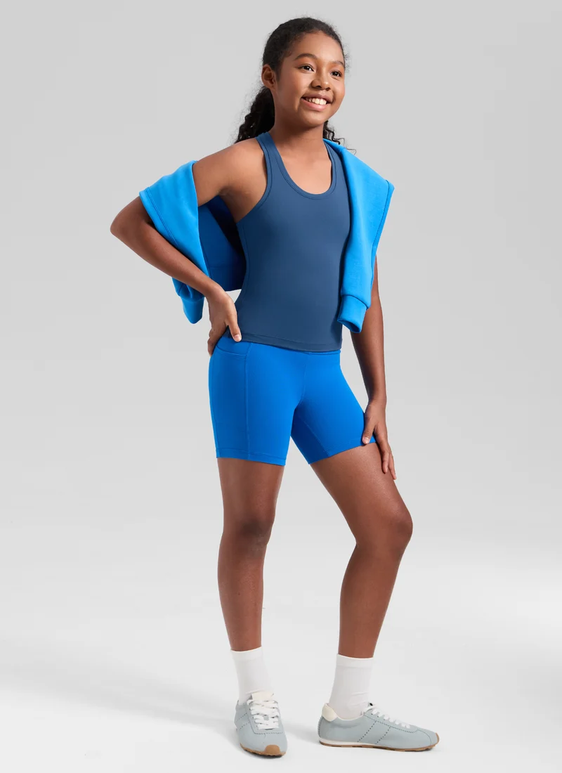 Butterluxe Girls Waist-Length Crewneck Tank Racerback