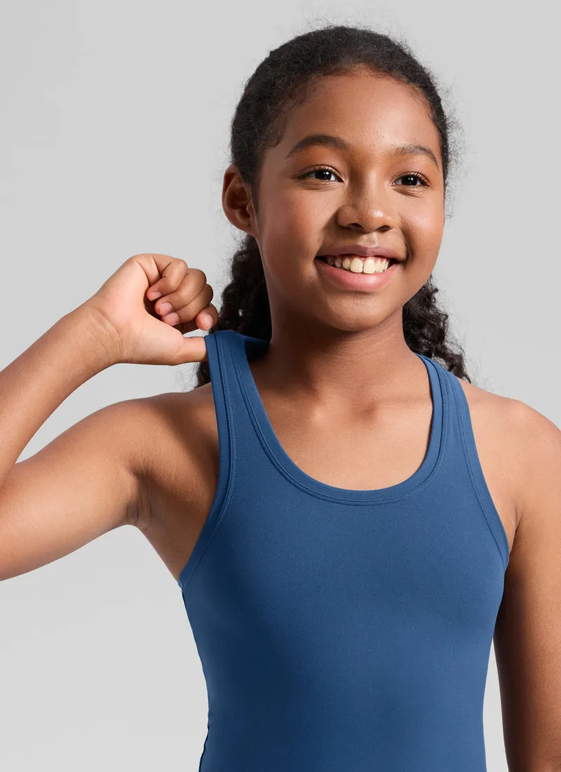 Butterluxe Girls Waist-Length Crewneck Tank Racerback