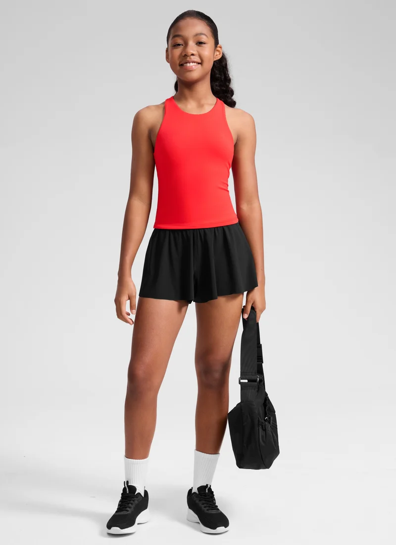 Butterluxe Girls Double Lined Racerback Tank Tops Waist Length