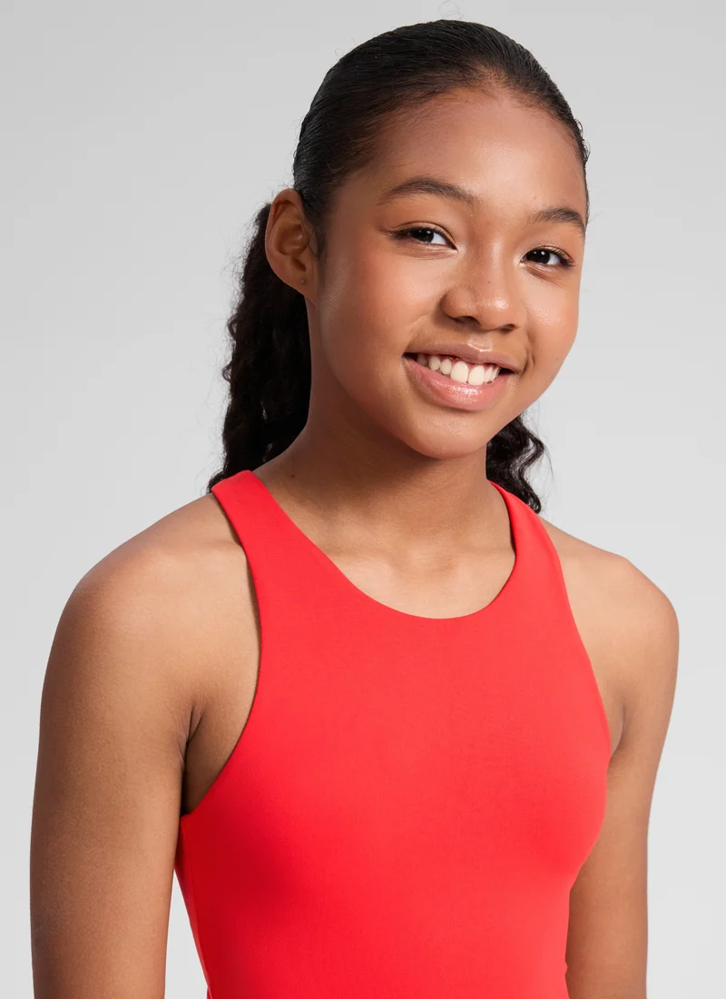 Butterluxe Girls Double Lined Racerback Tank Tops Waist Length