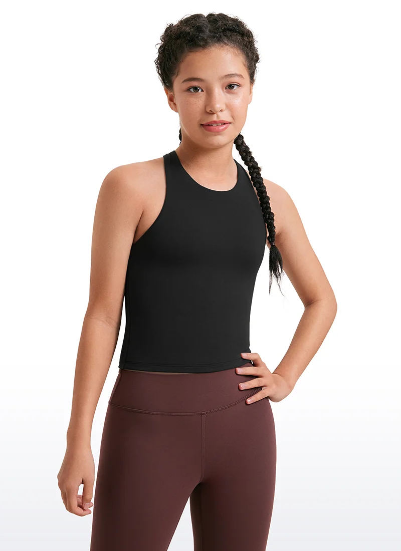 Butterluxe Girls Double Lined Racerback Tank Tops Waist Length