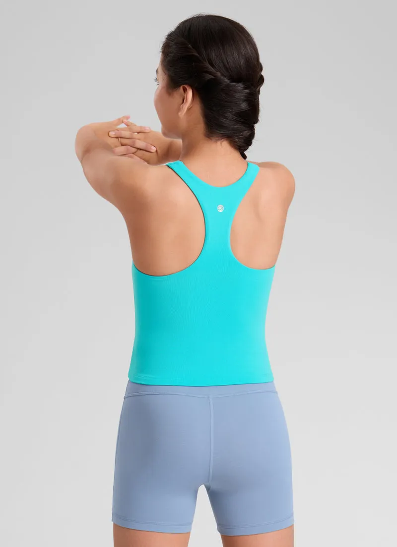 Butterluxe Girls Double Lined Racerback Tank Tops Waist Length