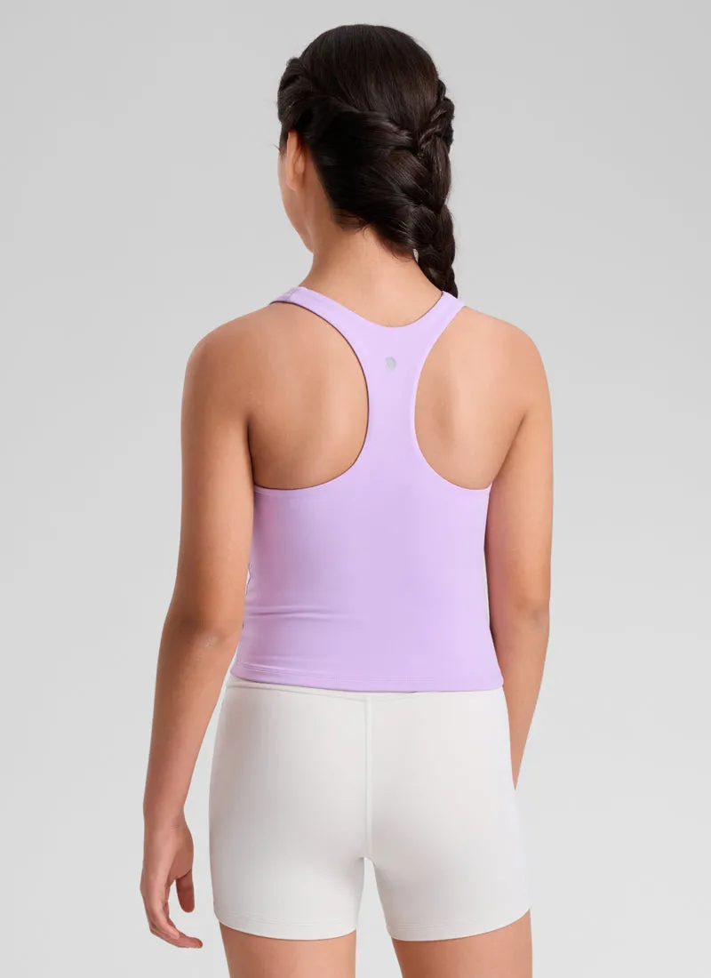 Butterluxe Girls Double Lined Racerback Tank Tops Waist Length