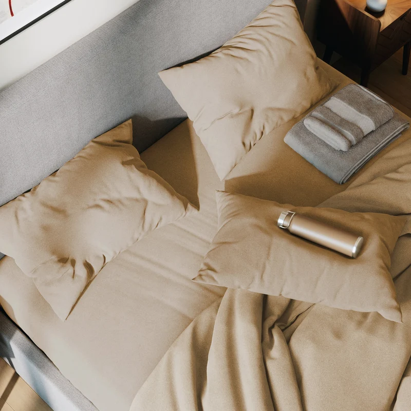 Drap plat flanelle de coton