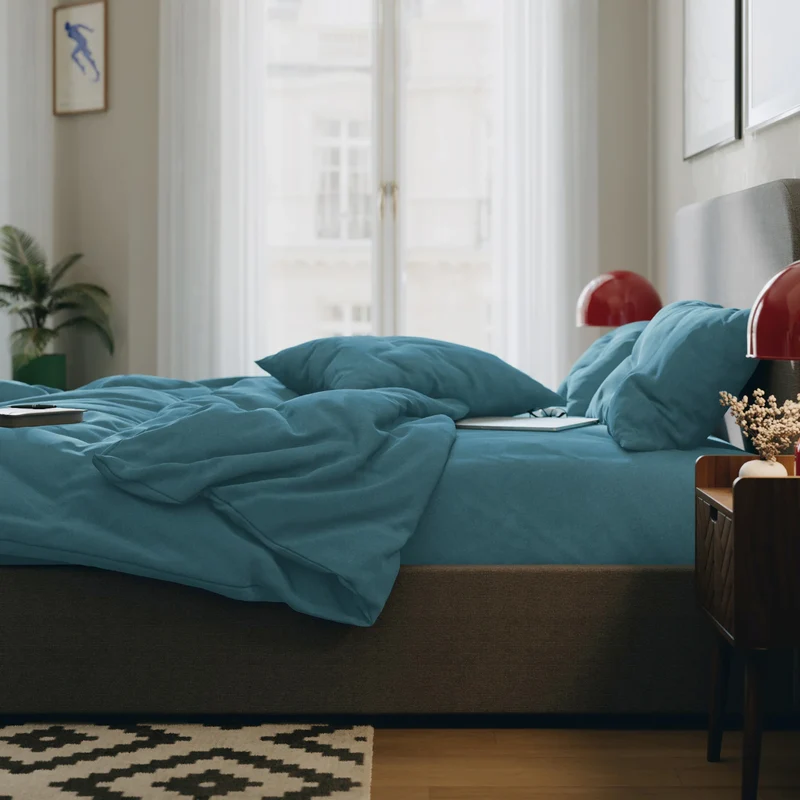 Drap plat flanelle de coton