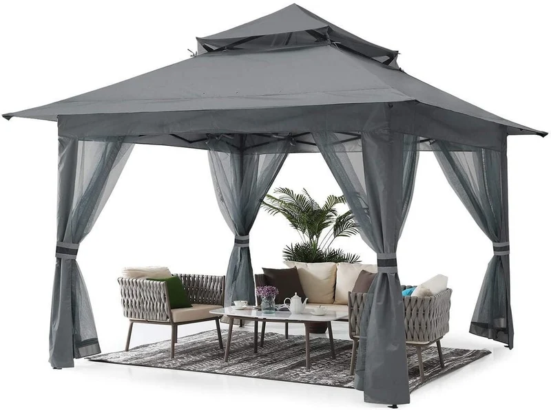 13x13 Gazebo Tent Outdoor Pop up Gazebo Canopy Shelter with Mosquito Netting