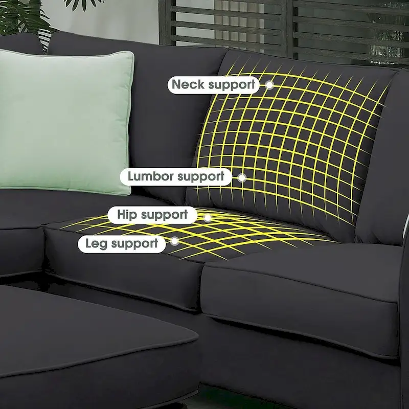 Versatile Reversible Sectional Sofa with Ottoman - Flexible Combination Module