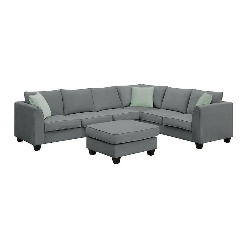 Versatile Reversible Sectional Sofa with Ottoman - Flexible Combination Module