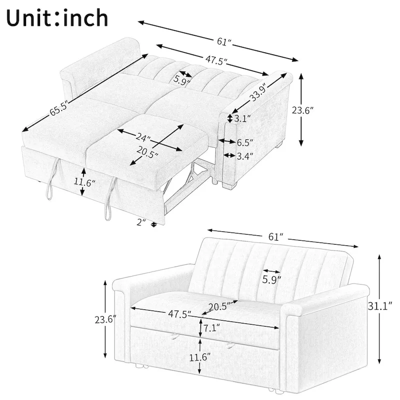 Versatile Soft Cushion Sofa Bed