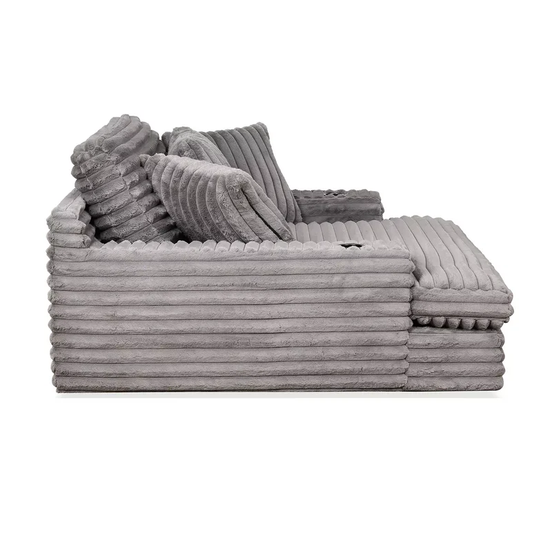 Nestle Chaise Lounge With Dual Cupholders And Charging Ports