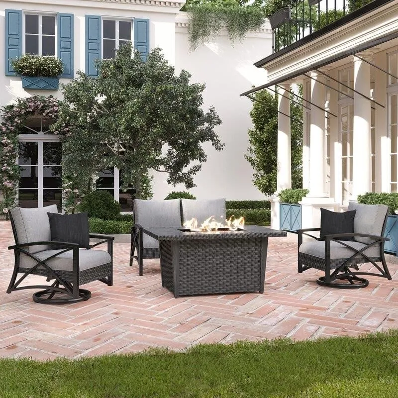 Martha Stewart Metal 4 - Person Seating Group with Cushions