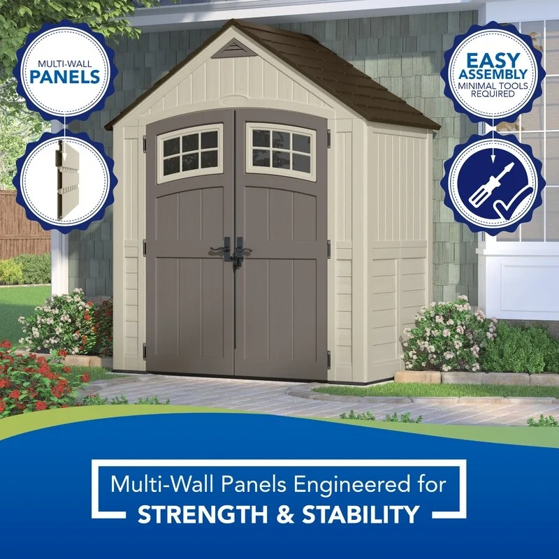 Cascade 7 ft. W x 4 ft. D Plastic Storage Shed