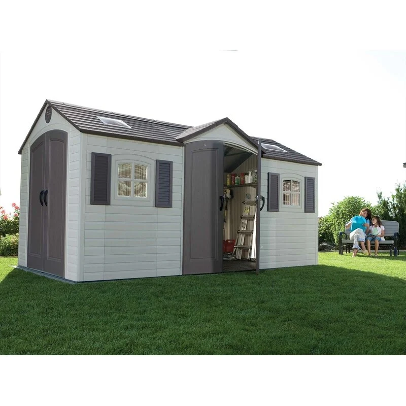 Dual Entry 15 ft. W x 8 ft. D Plastic Storage Shed
