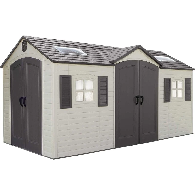 Dual Entry 15 ft. W x 8 ft. D Plastic Storage Shed