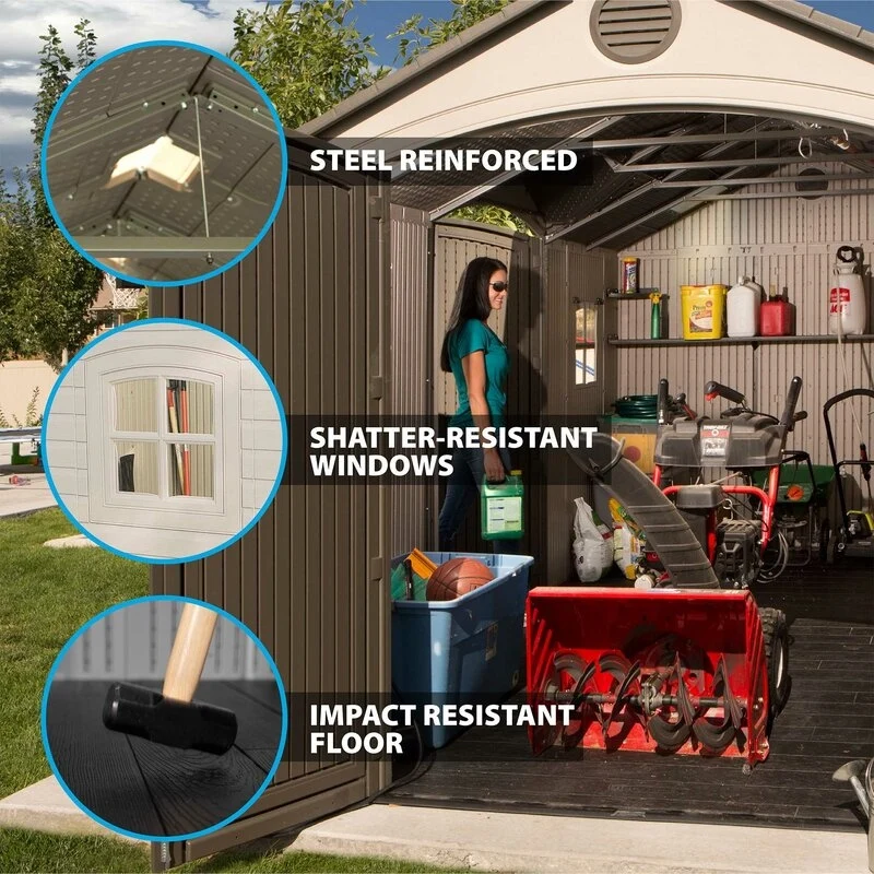 Dual Entry 15 ft. W x 8 ft. D Plastic Storage Shed