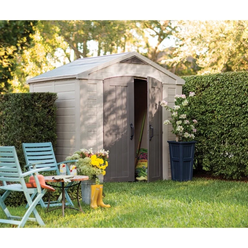 Factor 8 ft. W x 6 ft. D Plastic Storage Shed