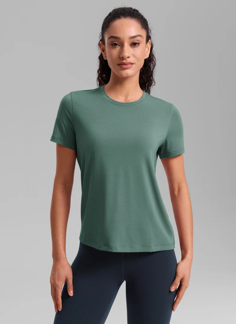 Quick Dry Crewneck Hip Length Short Sleeve
