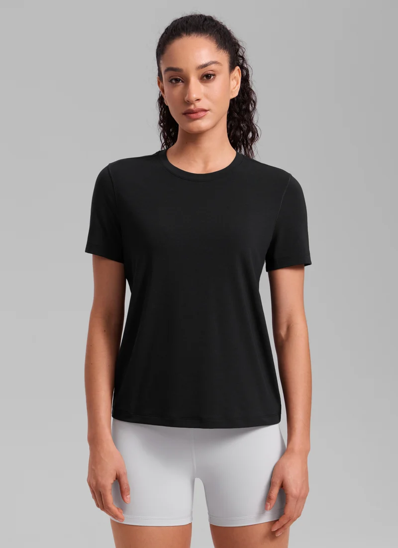 Quick Dry Crewneck Hip Length Short Sleeve
