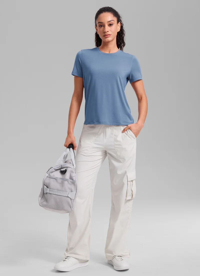 Quick Dry Crewneck Hip Length Short Sleeve