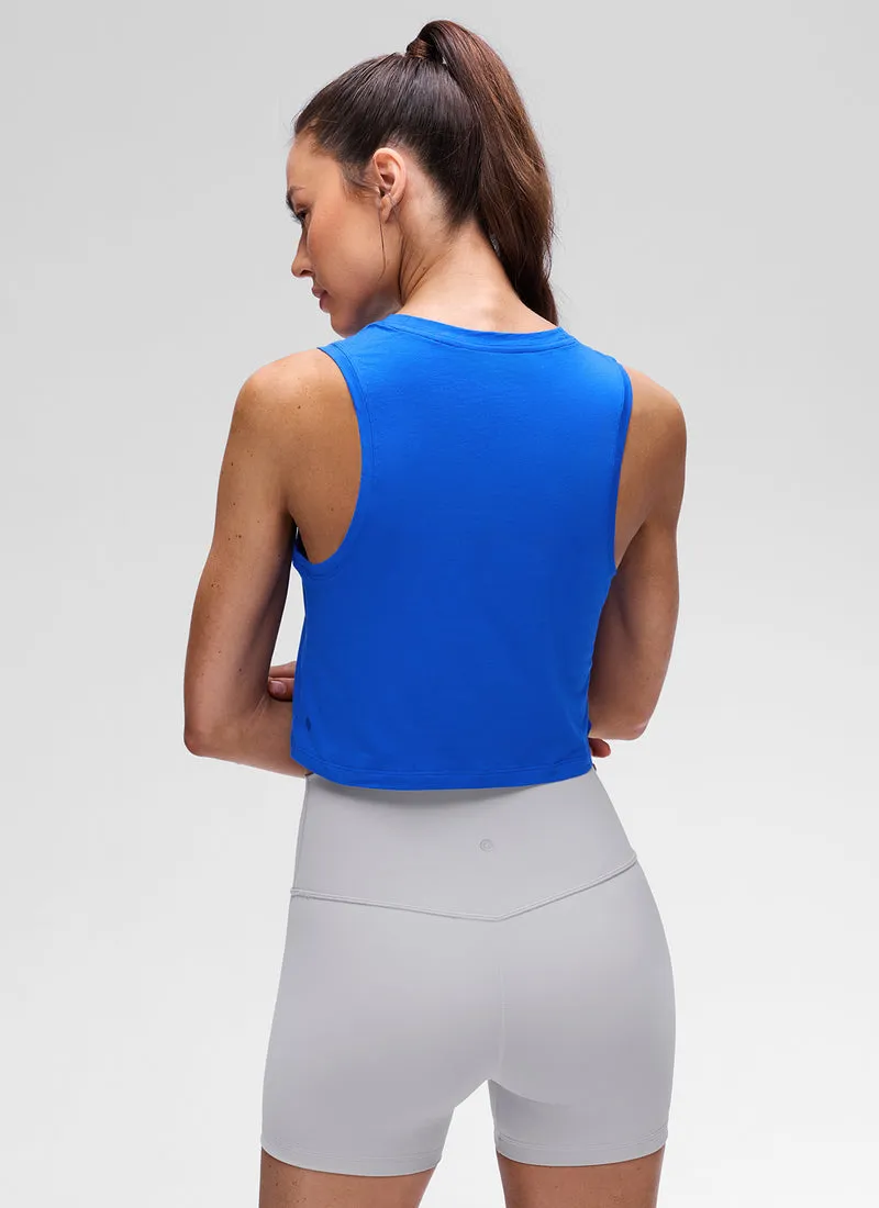 Pima Cotton Crewneck Crop Tank