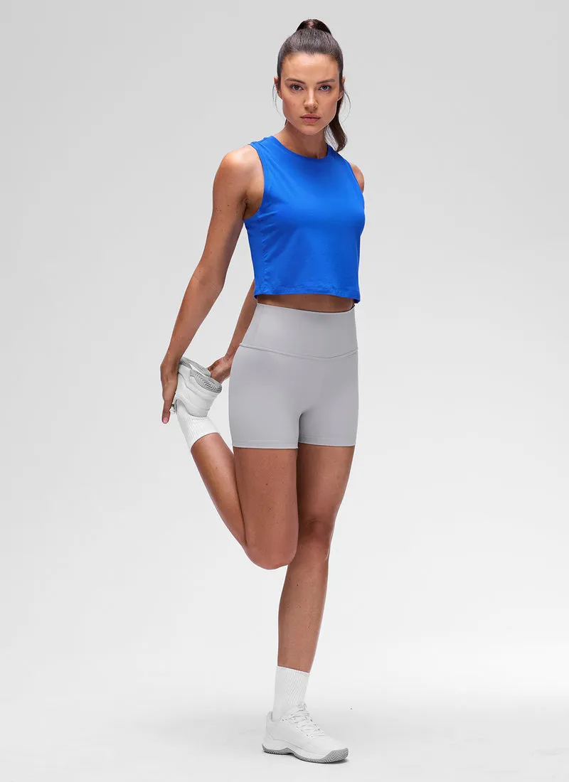 Pima Cotton Crewneck Crop Tank