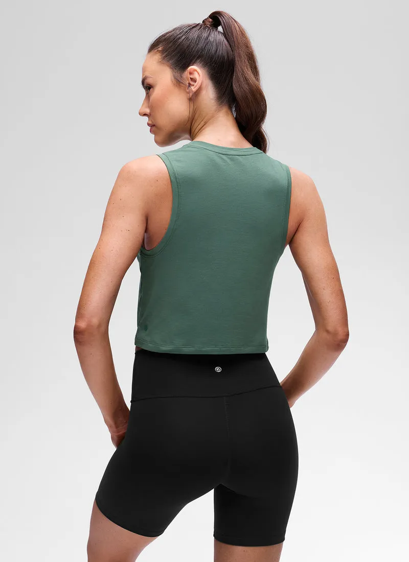 Pima Cotton Crewneck Crop Tank