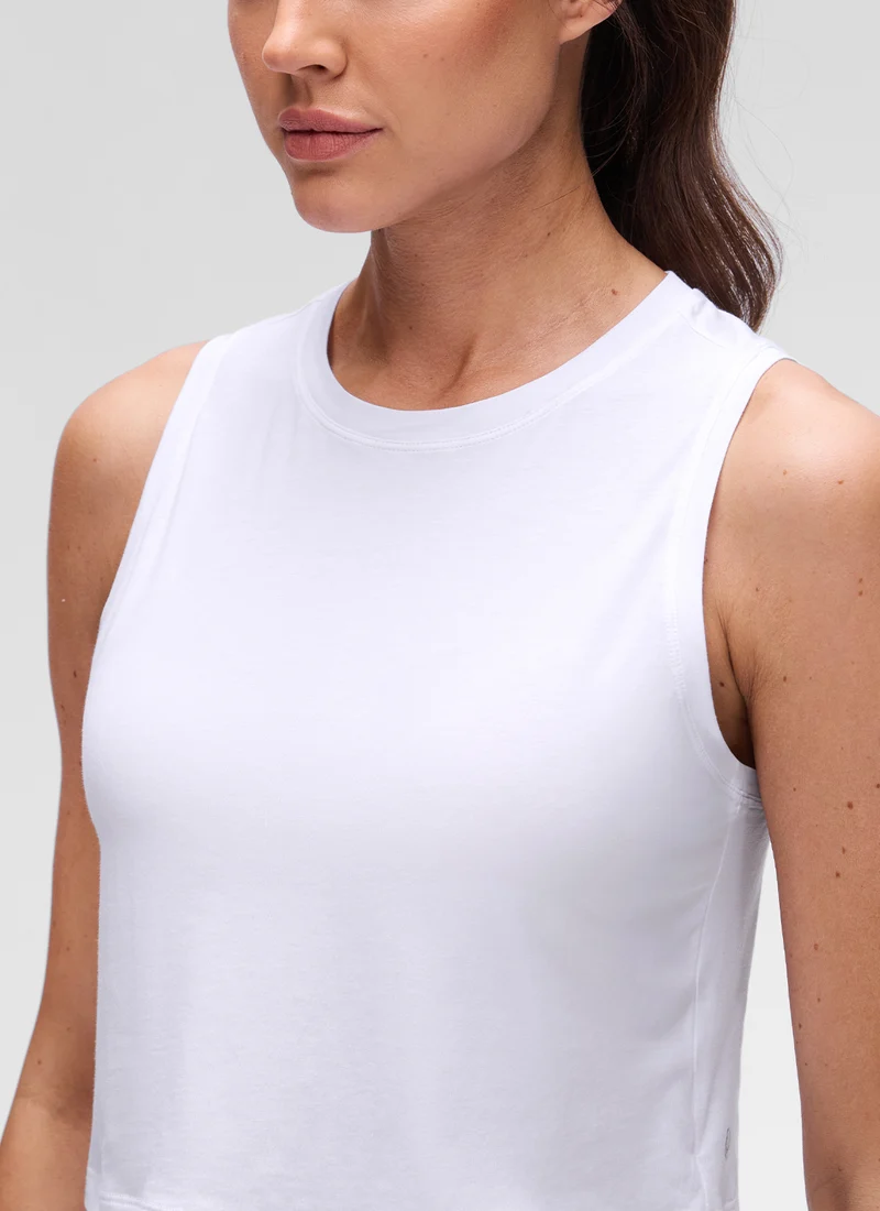 Pima Cotton Crewneck Crop Tank