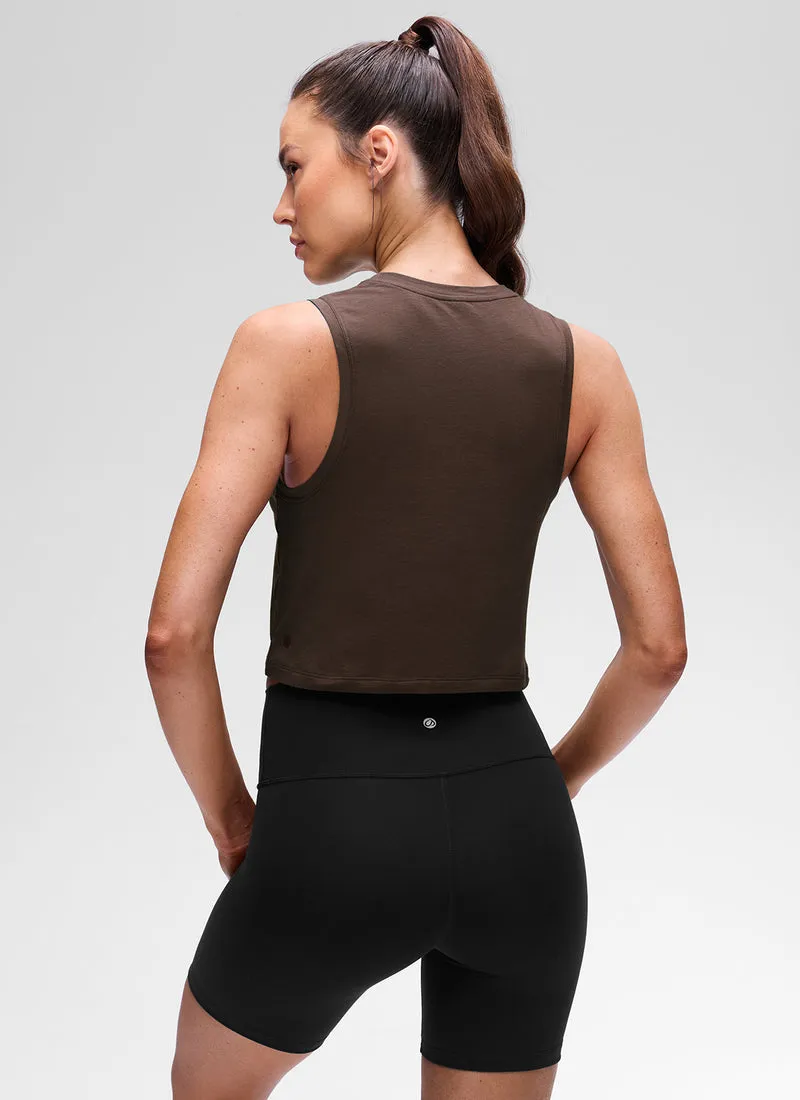 Pima Cotton Crewneck Crop Tank