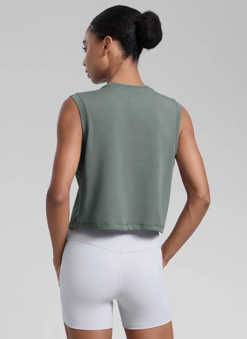 Poly Cotton-Blend Muscle Tank
