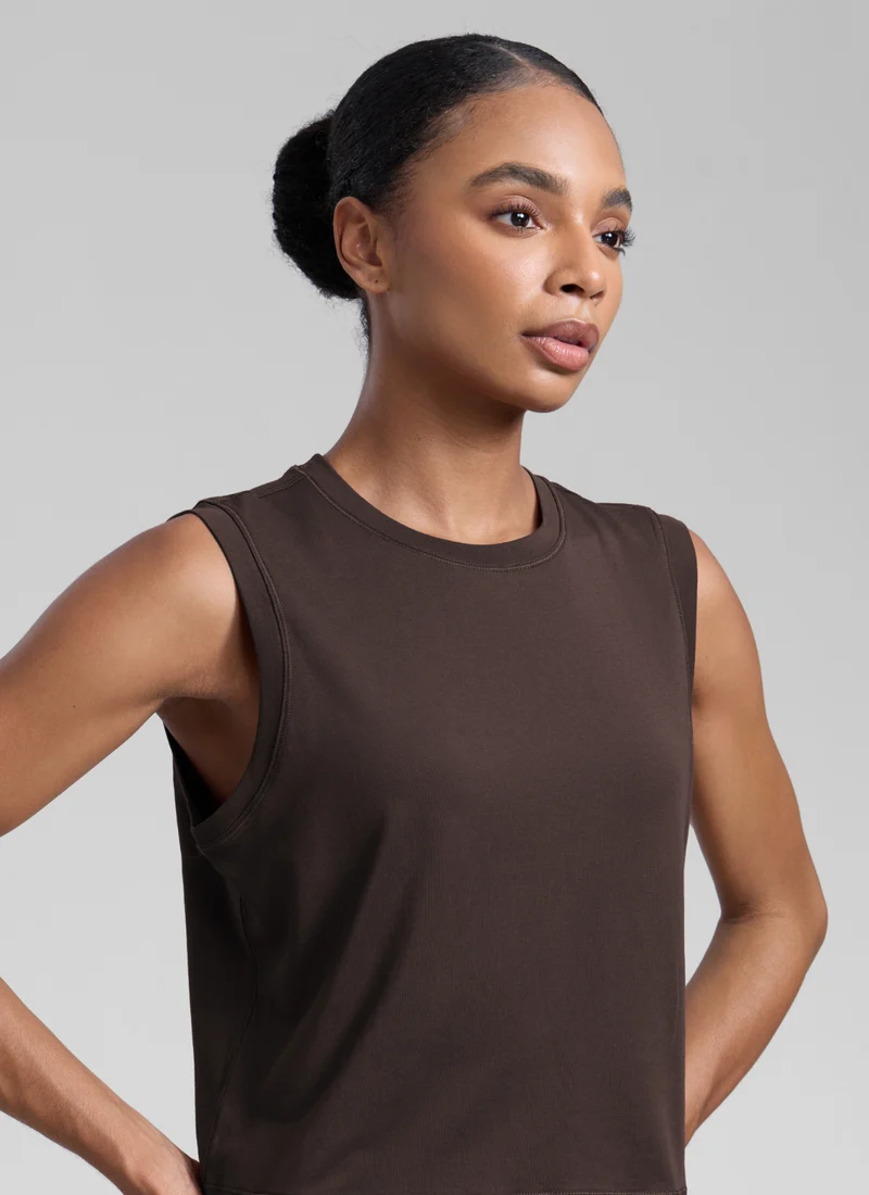 Poly Cotton-Blend Muscle Tank