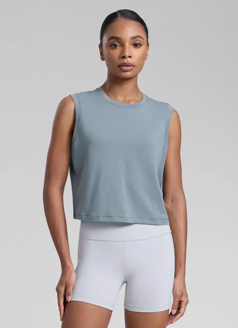 Poly Cotton-Blend Muscle Tank