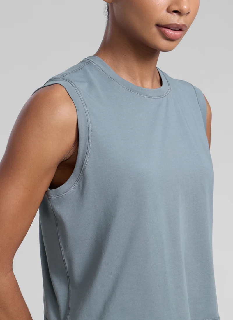 Poly Cotton-Blend Muscle Tank