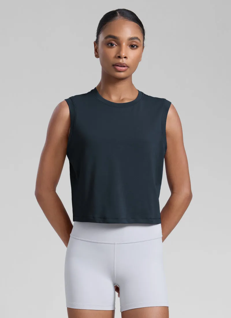 Poly Cotton-Blend Muscle Tank