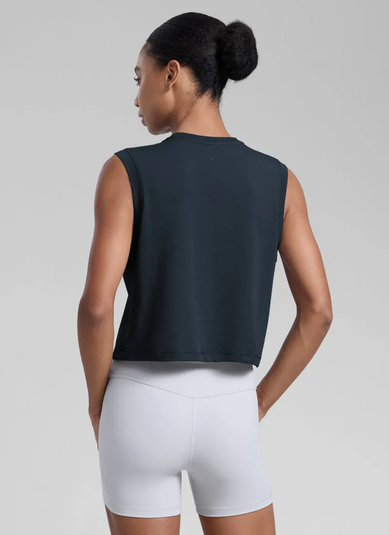 Poly Cotton-Blend Muscle Tank