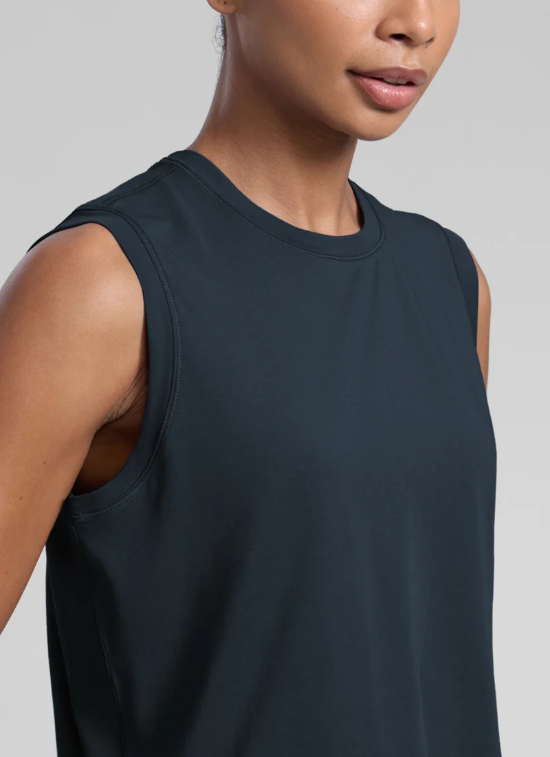 Poly Cotton-Blend Muscle Tank