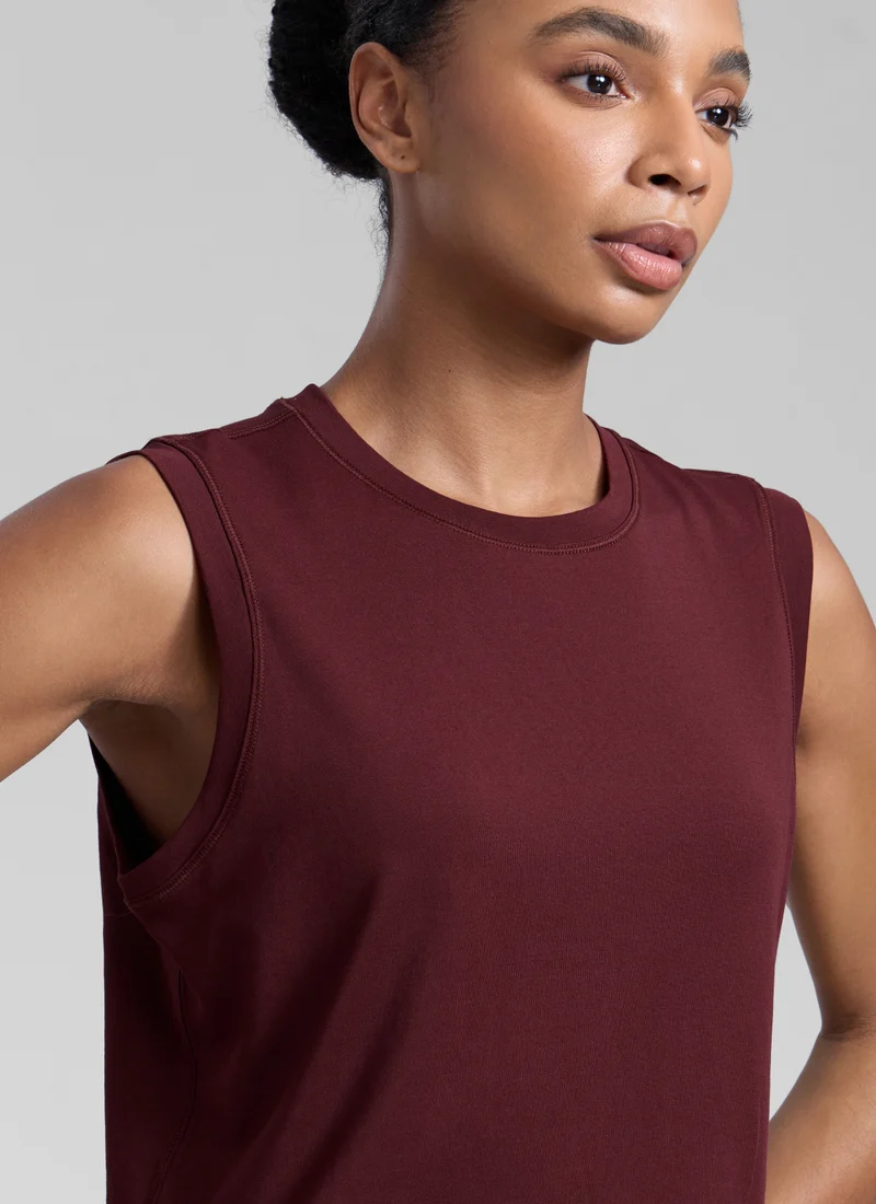 Poly Cotton-Blend Muscle Tank