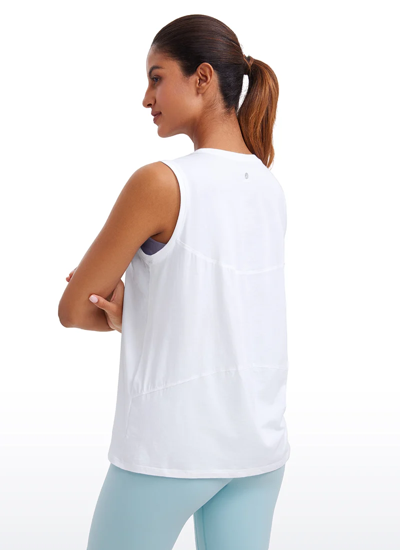 Pima Cotton Hip Length High Neck Tank