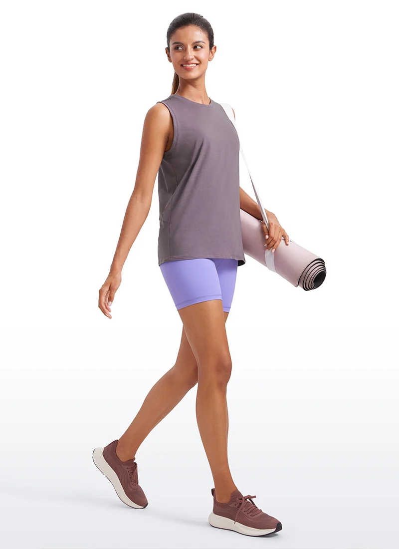 Pima Cotton Hip Length High Neck Tank